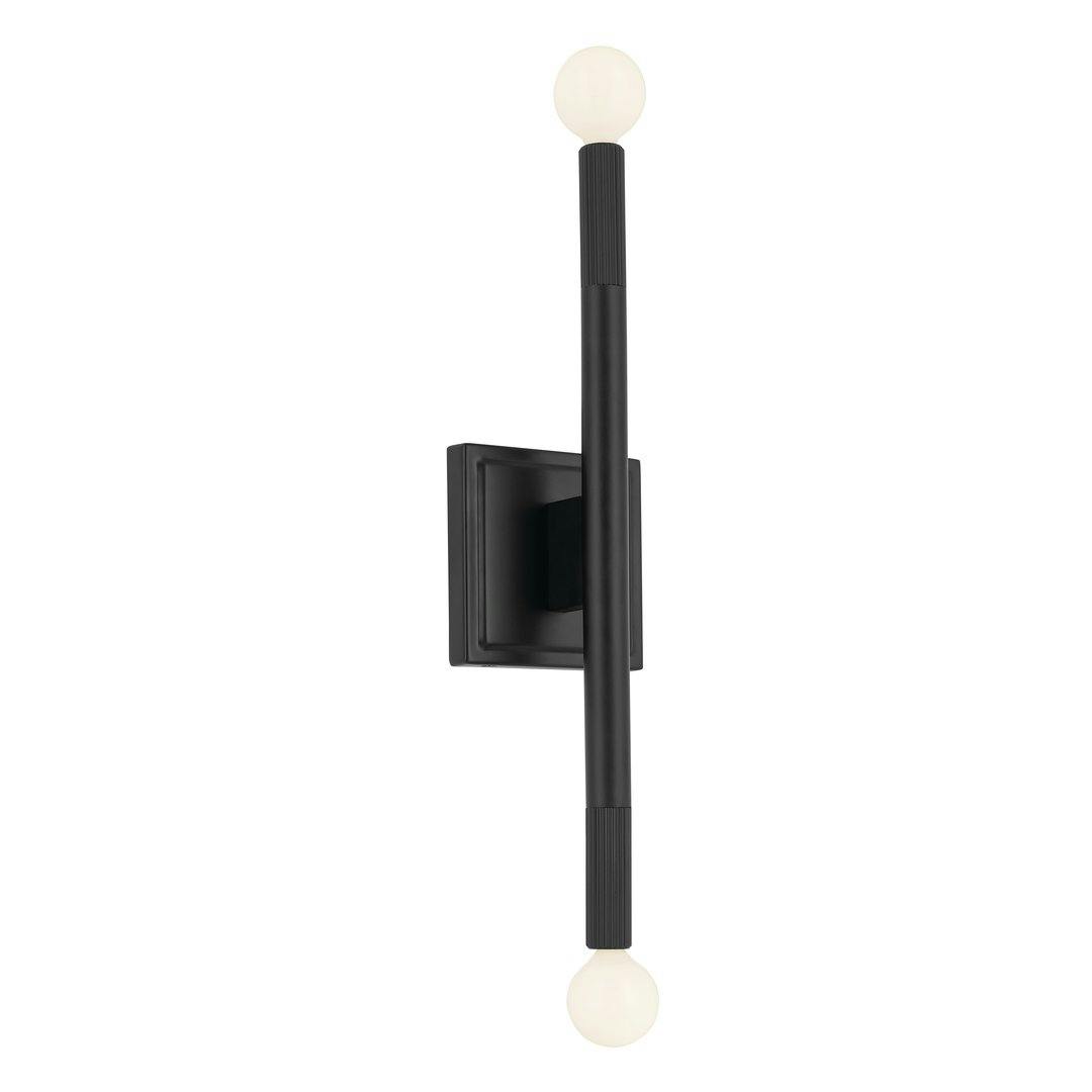 Odensa 17 Inch 2 Light Wall Sconce in Black on a white background