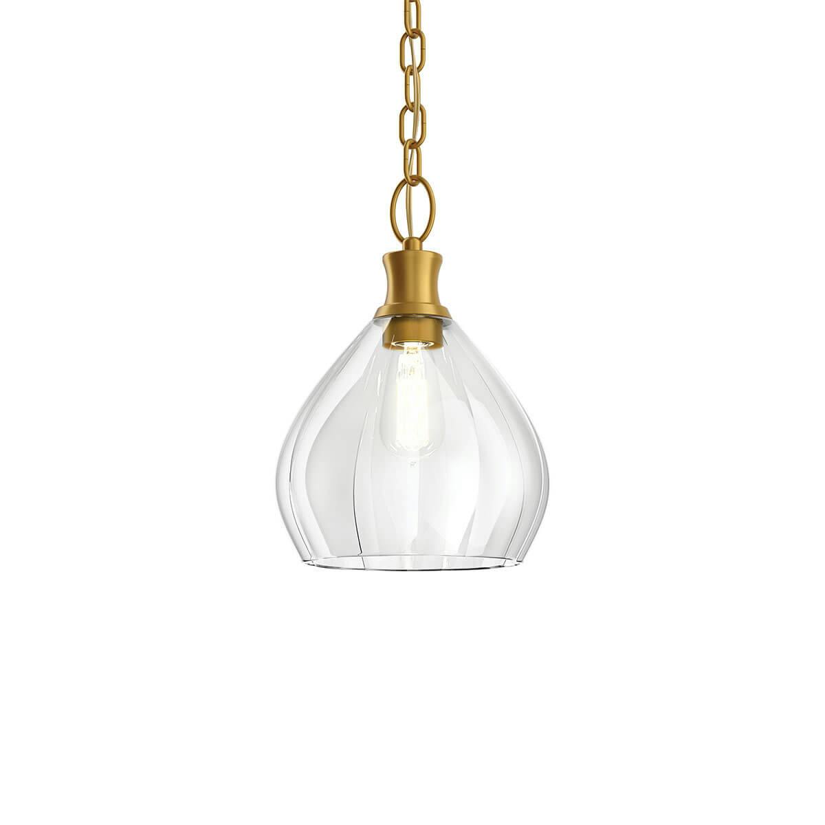 Merriam 8" 1 Light Pendant Classic Gold without the canopy on a white background