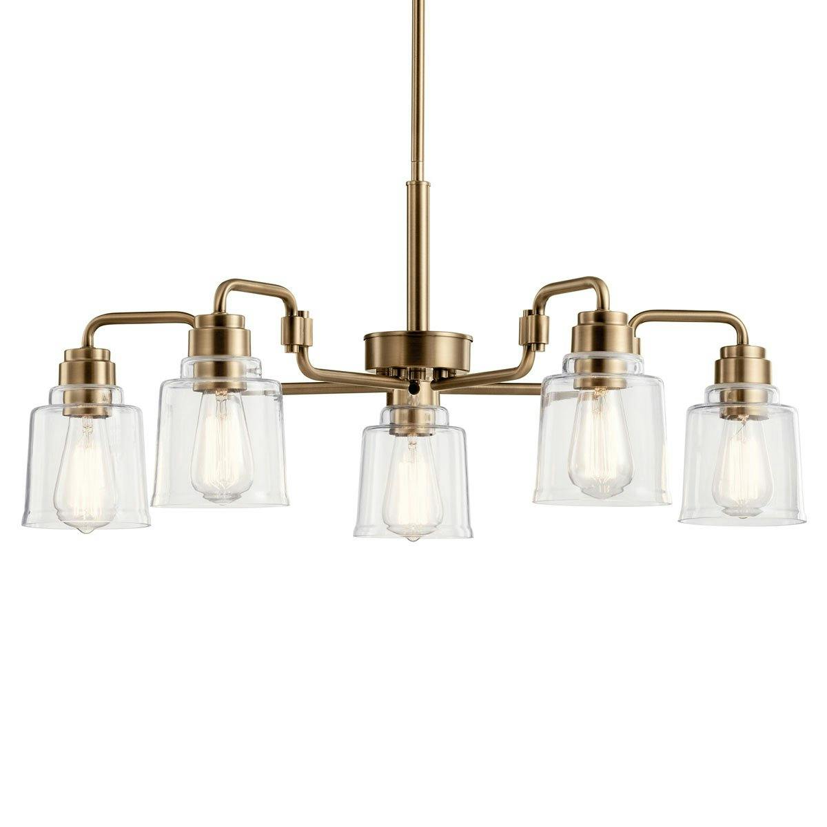 Aivian 30" Chandelier Weathered Brass without the canopy on a white background