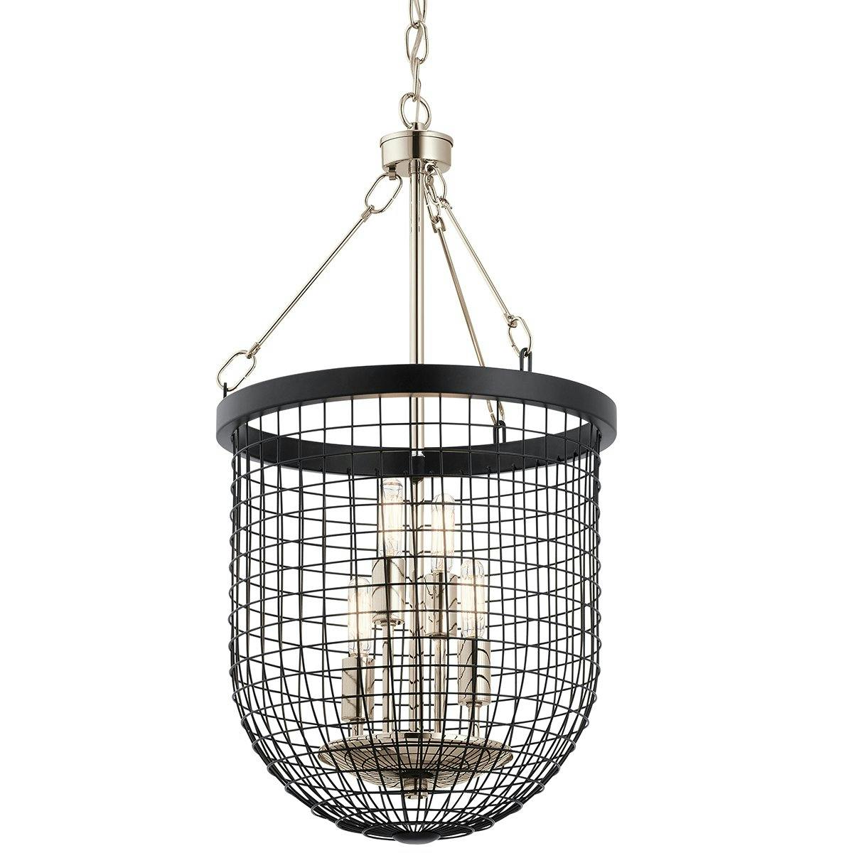 Close up view of the Byatt™ 25.25" 4 Light Pendant Black on a white background