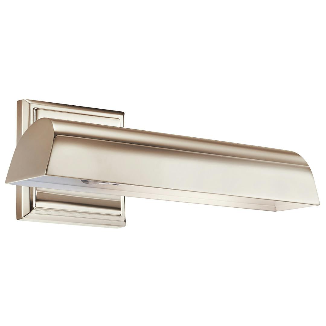 The Carston 12 Inch 1 Light Picture Light in Polished Nickel on a white background