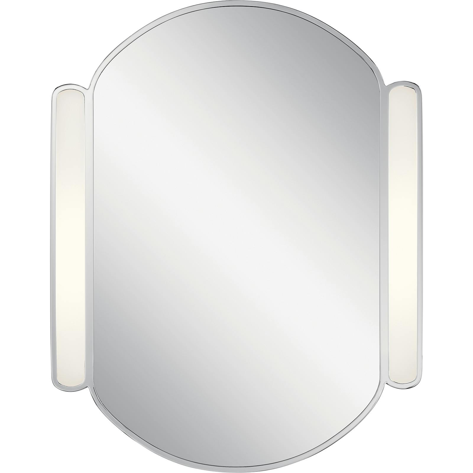 Front view of the Phaelan Lighted Mirror in a Chrome finish on a white background