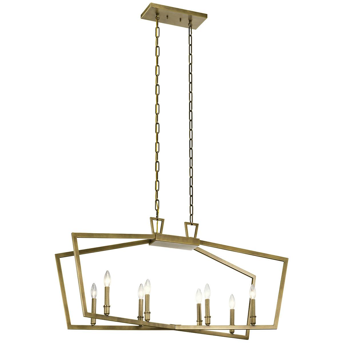 Abbotswell 42" Linear Chandelier Brass on a white background