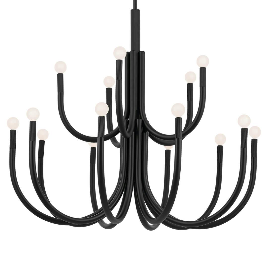 Odensa 40 Inch 15 Light Chandelier in Black on a white background