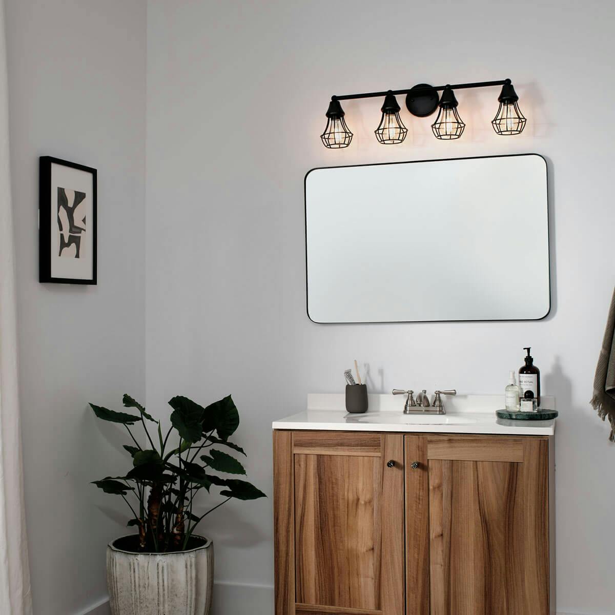 Day time Bathroom featuring Bayley vanity light 37508BK