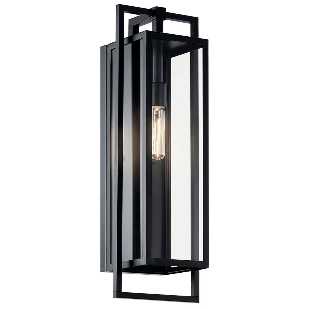 The Goson 24" 1 Light  Wall Light with Clear Glass in Black on a white background