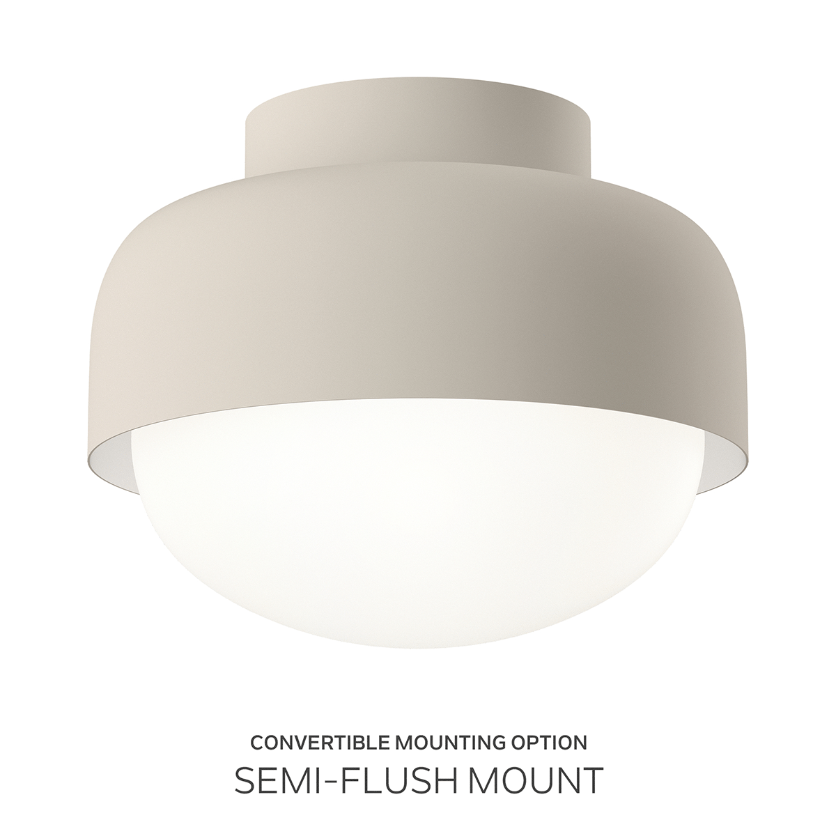 Animation for the Canopy 1 Light Flush/Semi- Flush Mount Griege on a white background